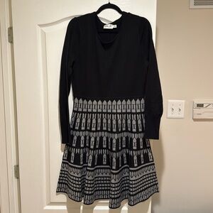 Eliza J, black fit + flare sweater dress